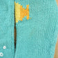 Vintage 1990s Rey Wear Fish Embroidered Knit Cardigan Sweater Youth XS