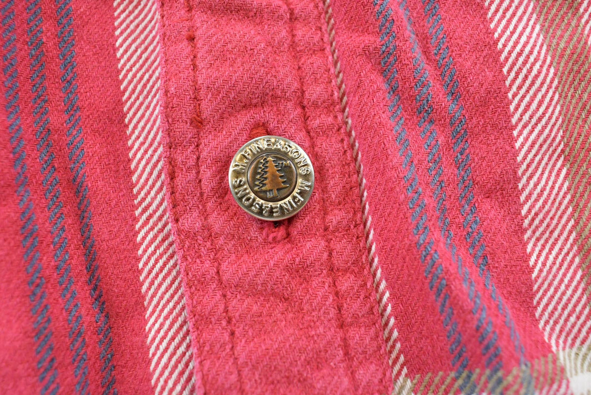 Vintage 1990s M Fine & Sons Plaid Flannel Button Up Shirt Men's 2XL