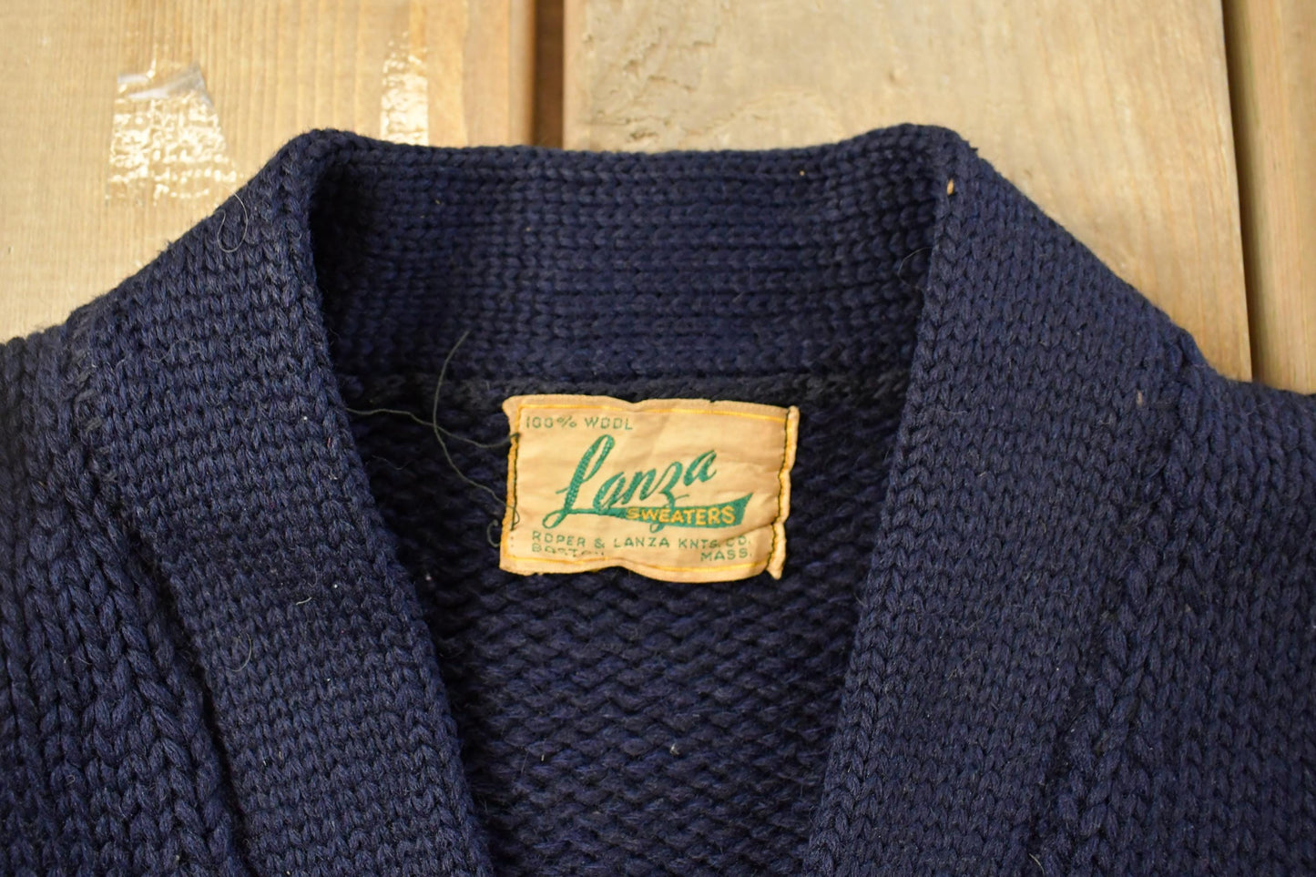 Vintage 1950s Lanza Sweater Collegiate Wool Knit Cardigan Sweater Men's S