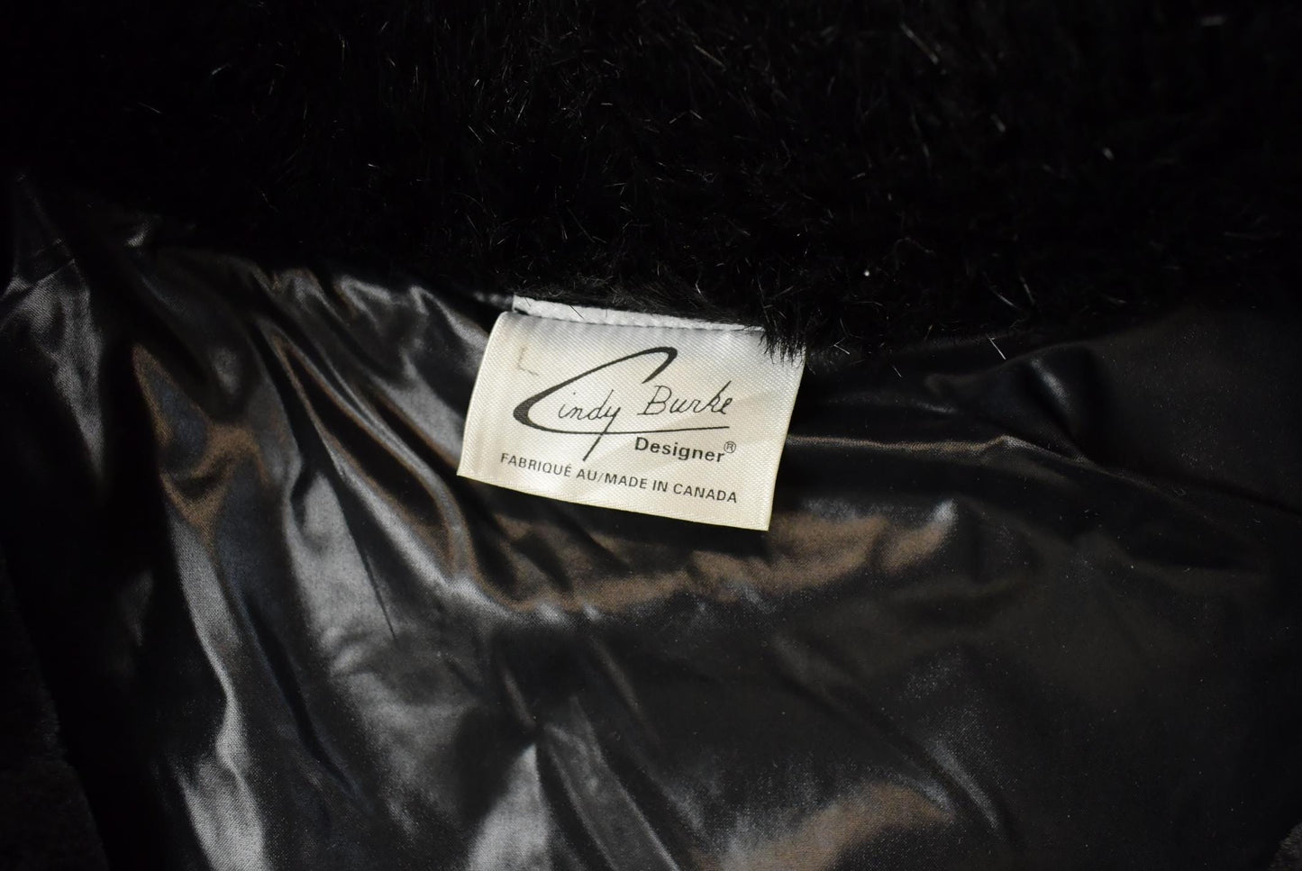 Vintage 1990s Cindy Burke Abstract Faux Fur Jacket Women's XL
