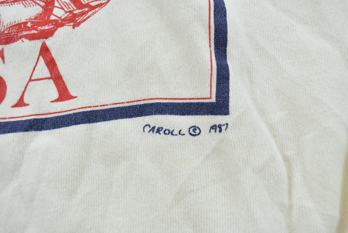 Vintage 1987 St Thomas Virgin Islands Sailboat Raglan Crewneck Sweatshirt Mens L