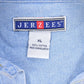 Vintage 1990s Jerzees Skull Back Print Denim Button Up Shirt Men's XL