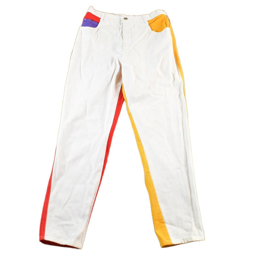 Vintage 1990s Giorgio Fiorlini Color Block Denim Jeans Women's 30 x 29