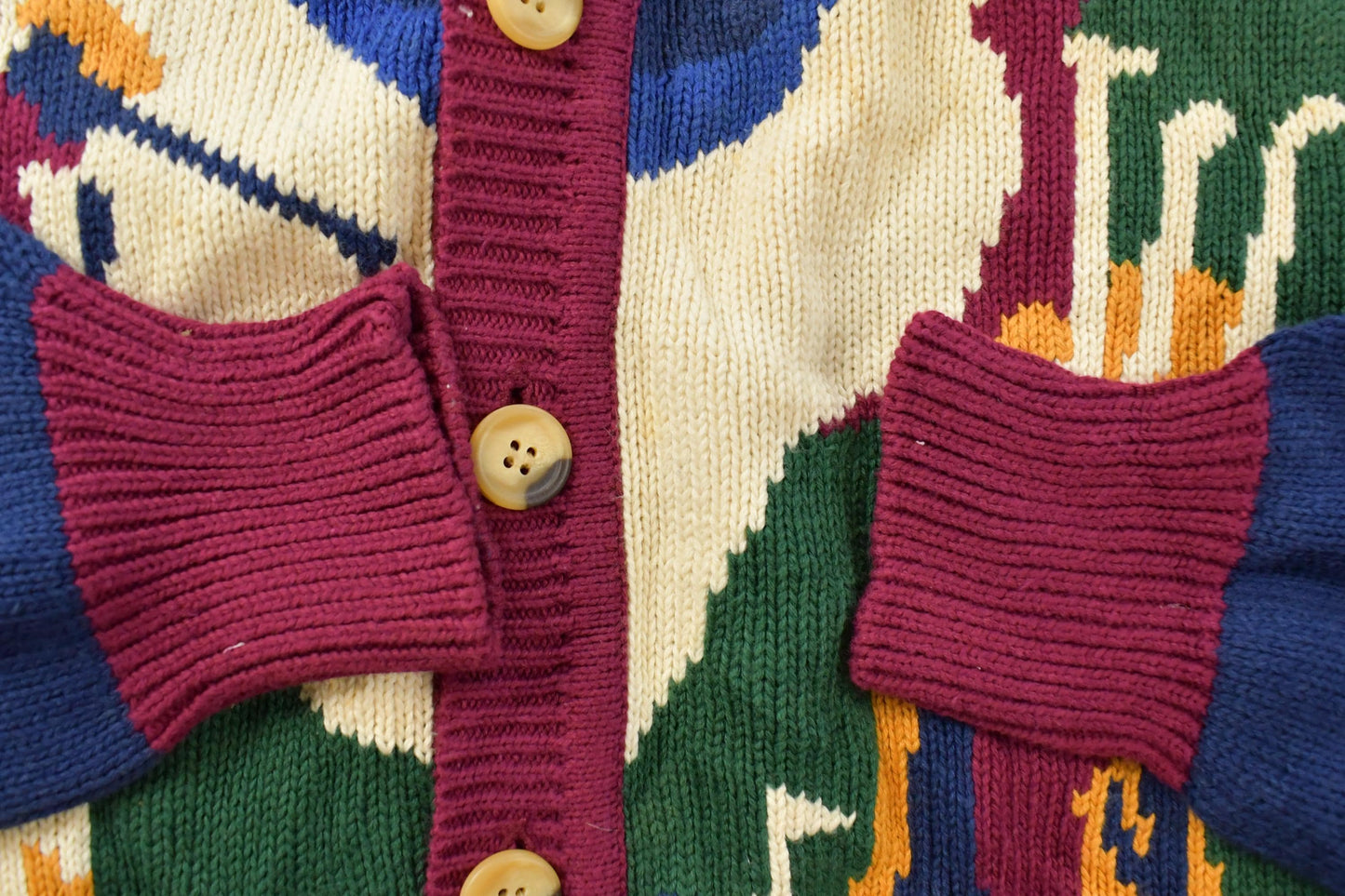 Vintage 1990s Context Golf Knit Cardigan Sweater Men's Large