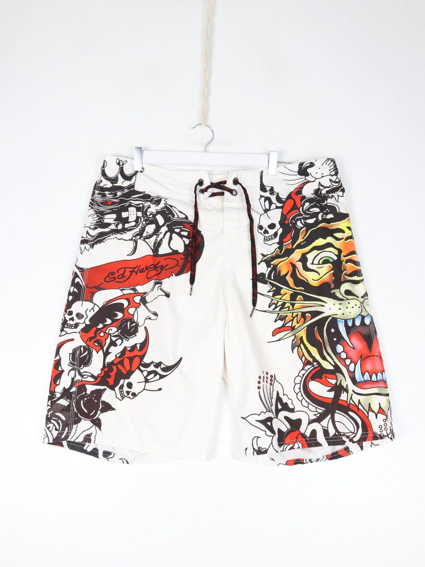 Ed Hardy Shorts Ed Hardy Board Shorts Mens 38 White Surf