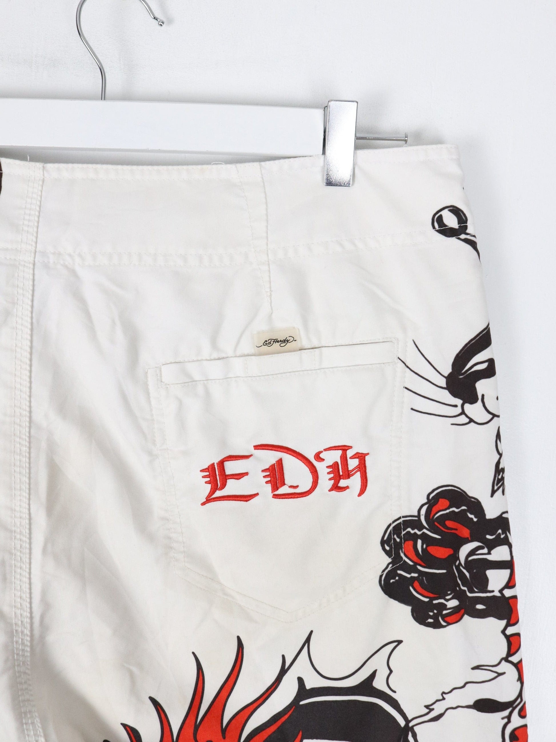 Ed Hardy Shorts Ed Hardy Board Shorts Mens 38 White Surf