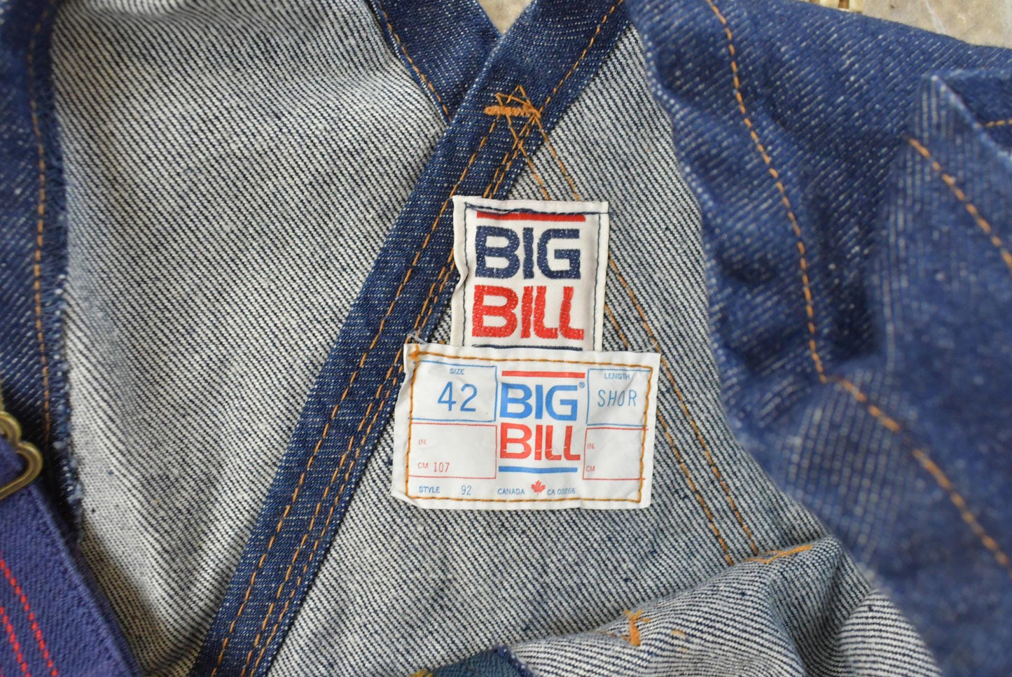 Vintage 1990s Big Bill Denim Overalls Men's 42 x 22