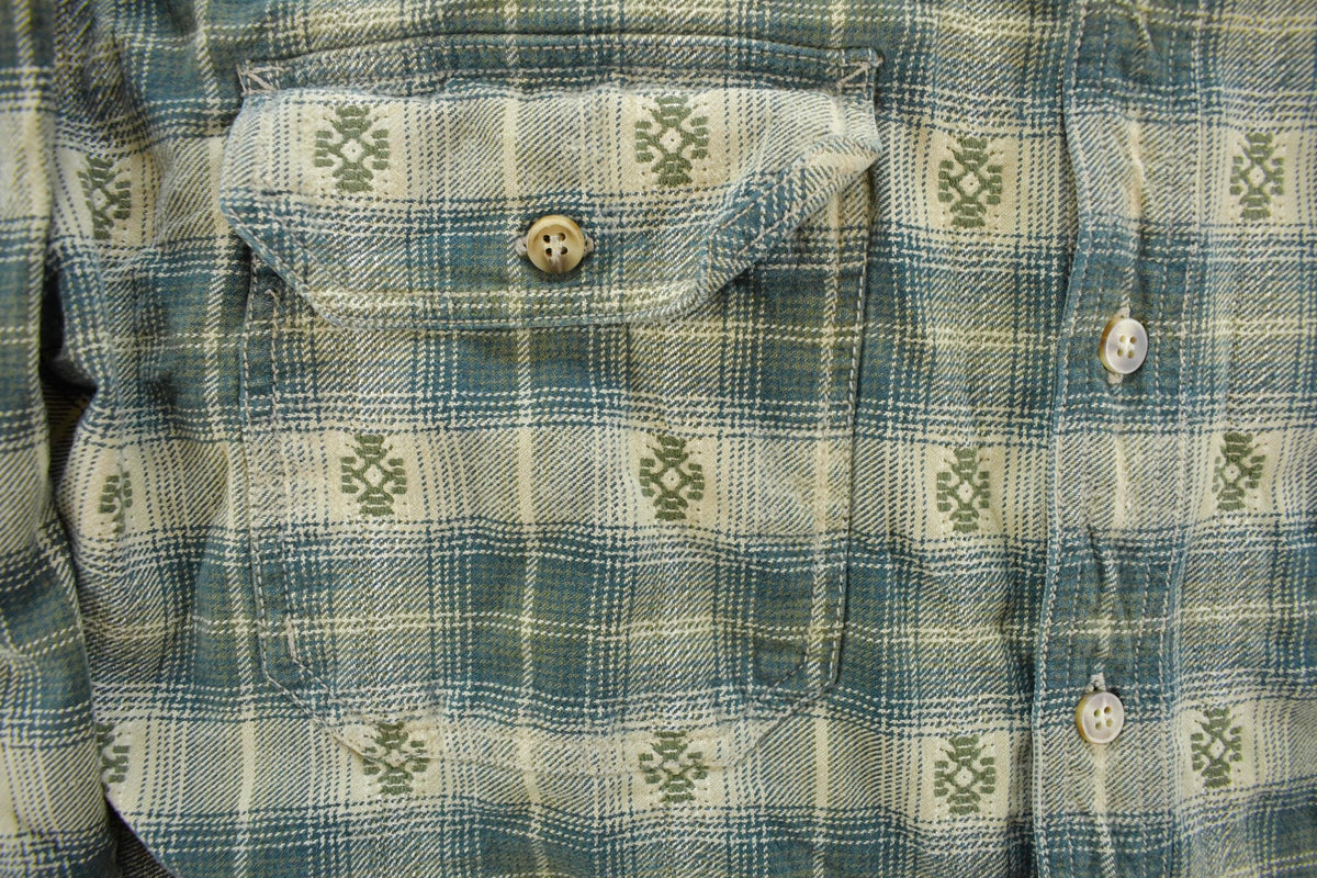 Vintage 1990s Levi's Aztec Embroidered Flannel Button Up Shirt Men's L