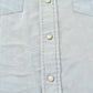 Vintage 1980s Wrangler Denim South Western Style Pearl Snap Button Up Chambray Short Sleeve Shirt Mens M
