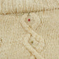 Vintage 1990s LL Bean Floral Pattern Embroidered Cable Knit Wool Sweater Men's XL