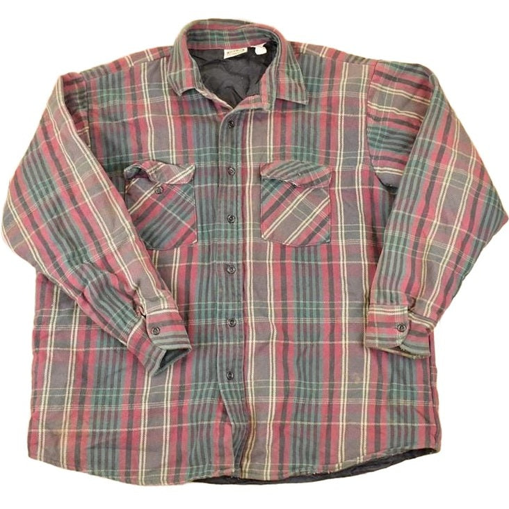 Vintage 1990s Five Brother Plaid Lined Button Up Shirt Men's L