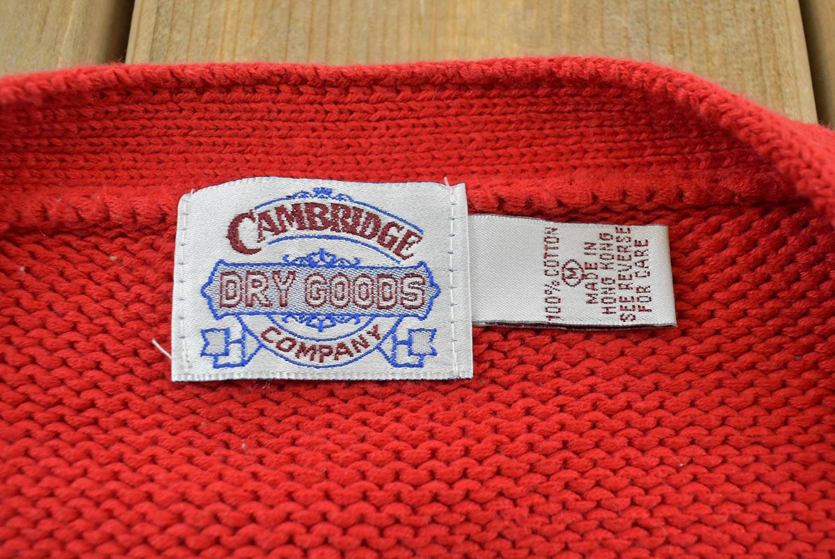 Vintage 1980s Cambridge Dry Goods Knit Cotton Cardigan Sweater Women's L
