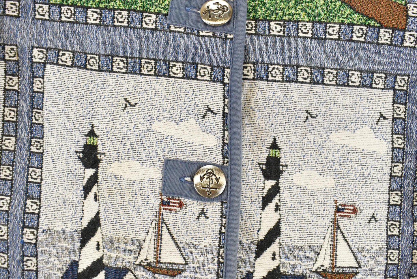 Vintage 1990s Blair Button Up Patch Work Tapestry Jacket Women's Medium