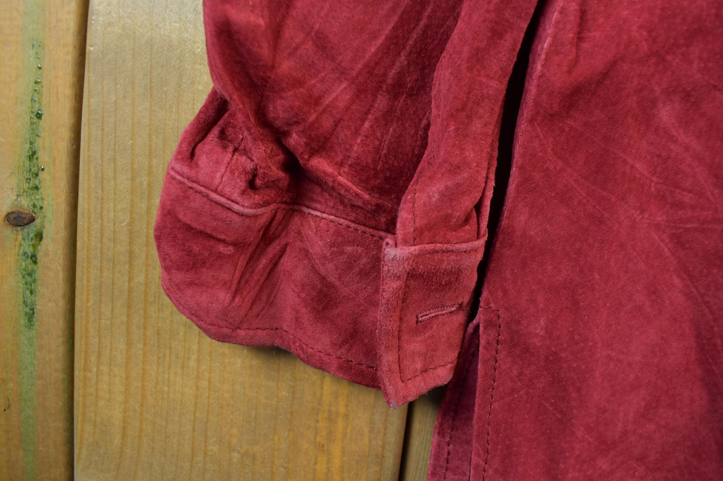 Vintage 1990s Style & Co Suede Leather Button Up Shirt Men's Medium