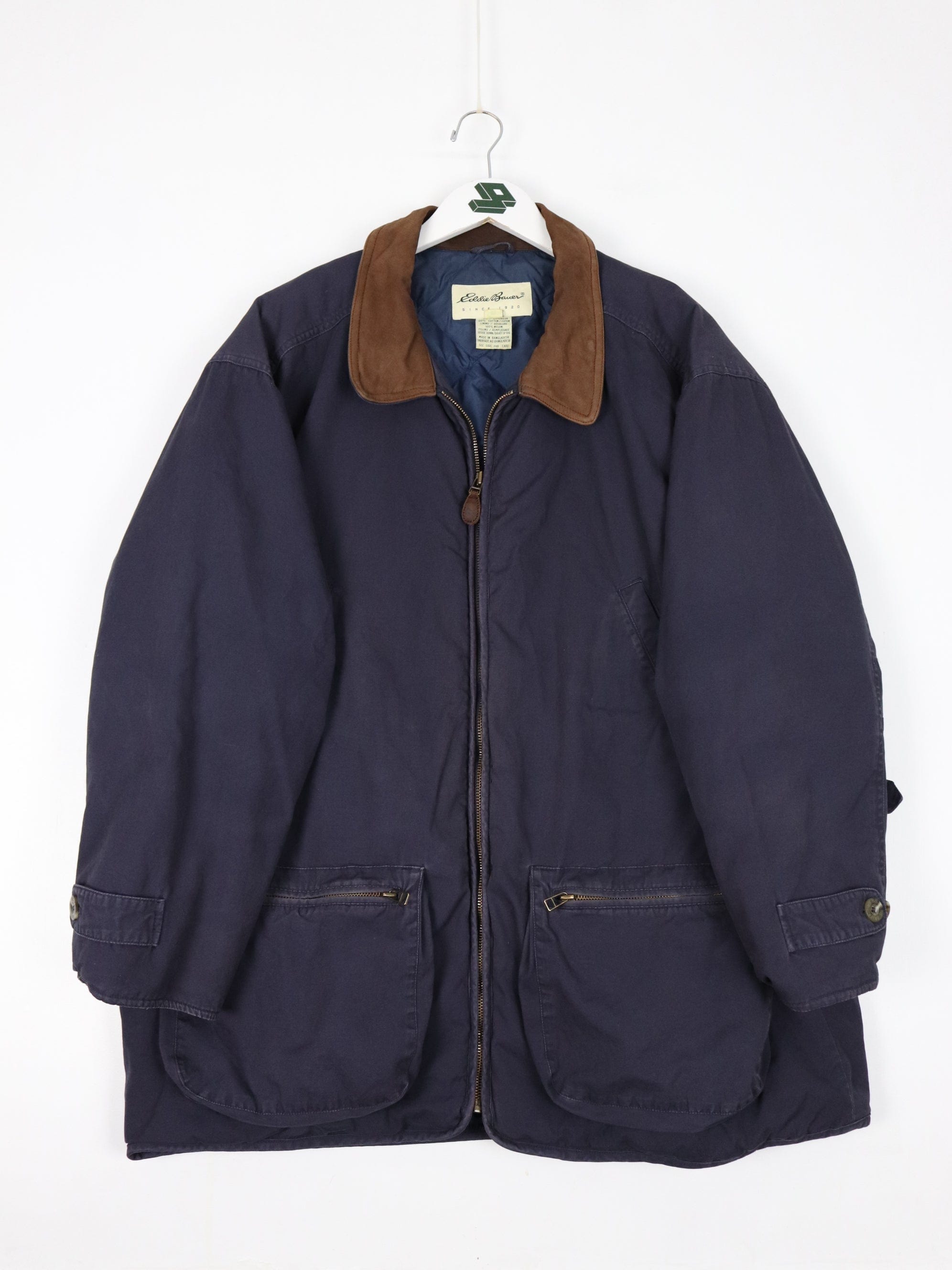 Vintage Eddie Bauer Jacket Mens XL Purple Goose Down Coat Parka