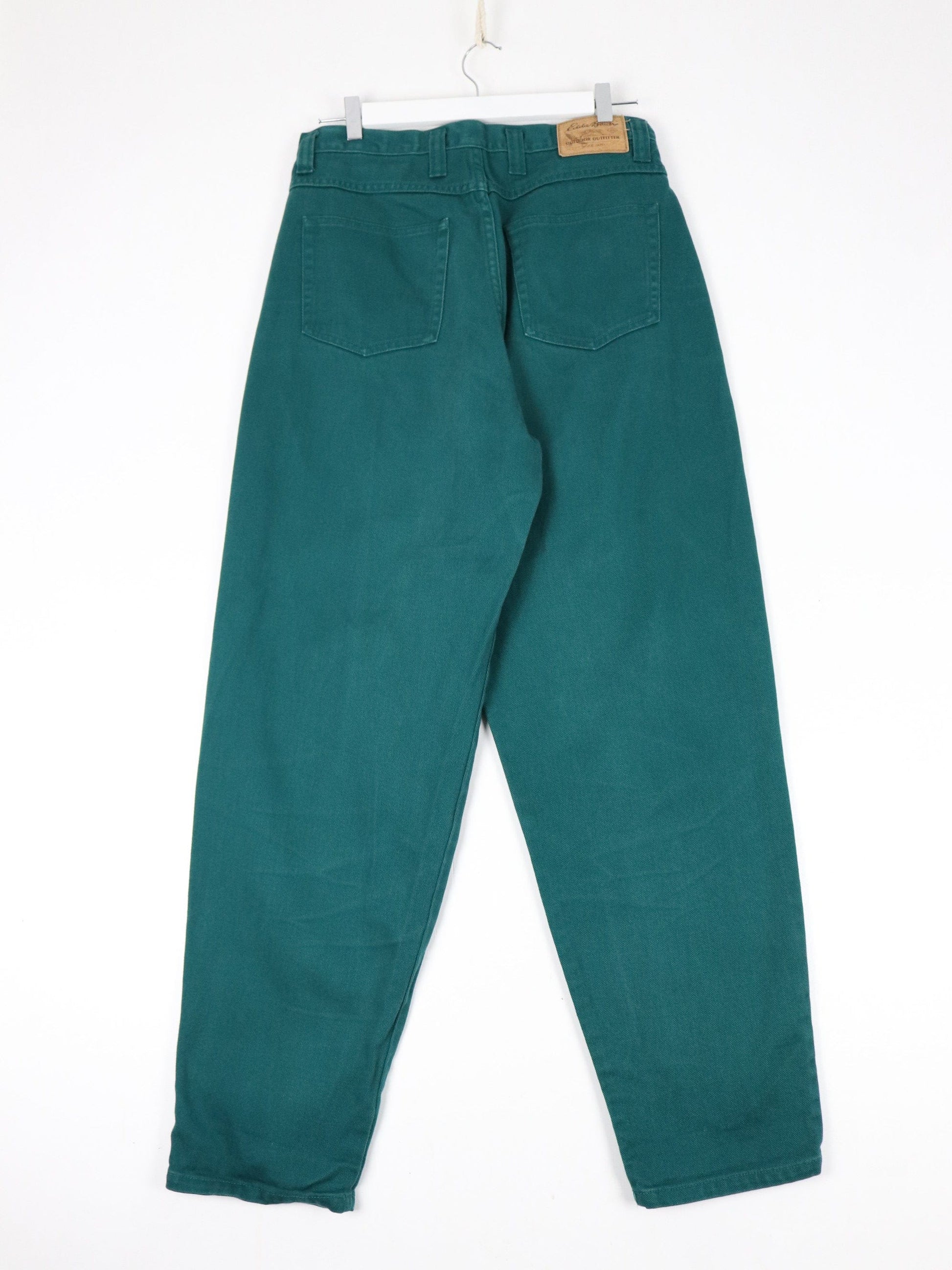 Eddie Bauer Jeans Vintage Eddie Bauer Pants Womens 14 Green Turquoise Denim Jeans High Waisted