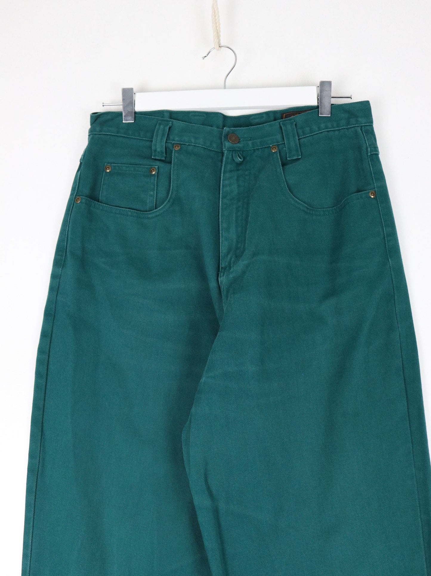 Eddie Bauer Jeans Vintage Eddie Bauer Pants Womens 14 Green Turquoise Denim Jeans High Waisted