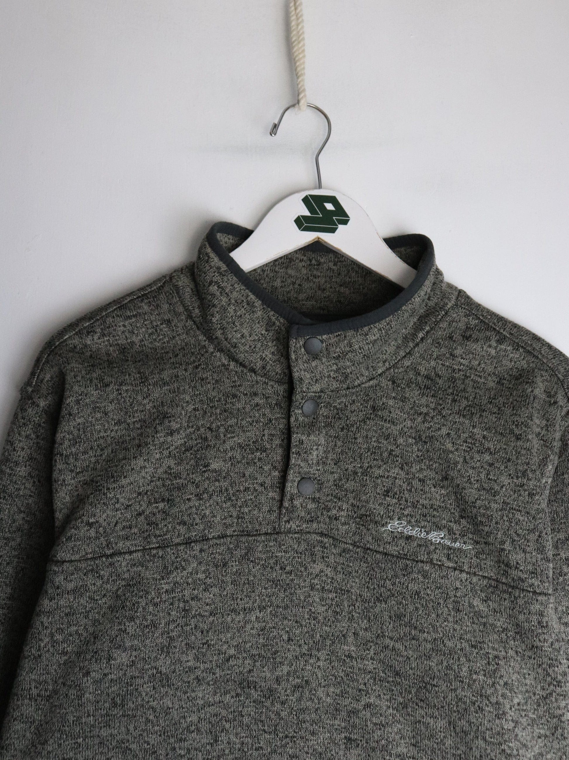 Eddie Bauer Sweater Mens XL Grey Snap T from propervintagecanada