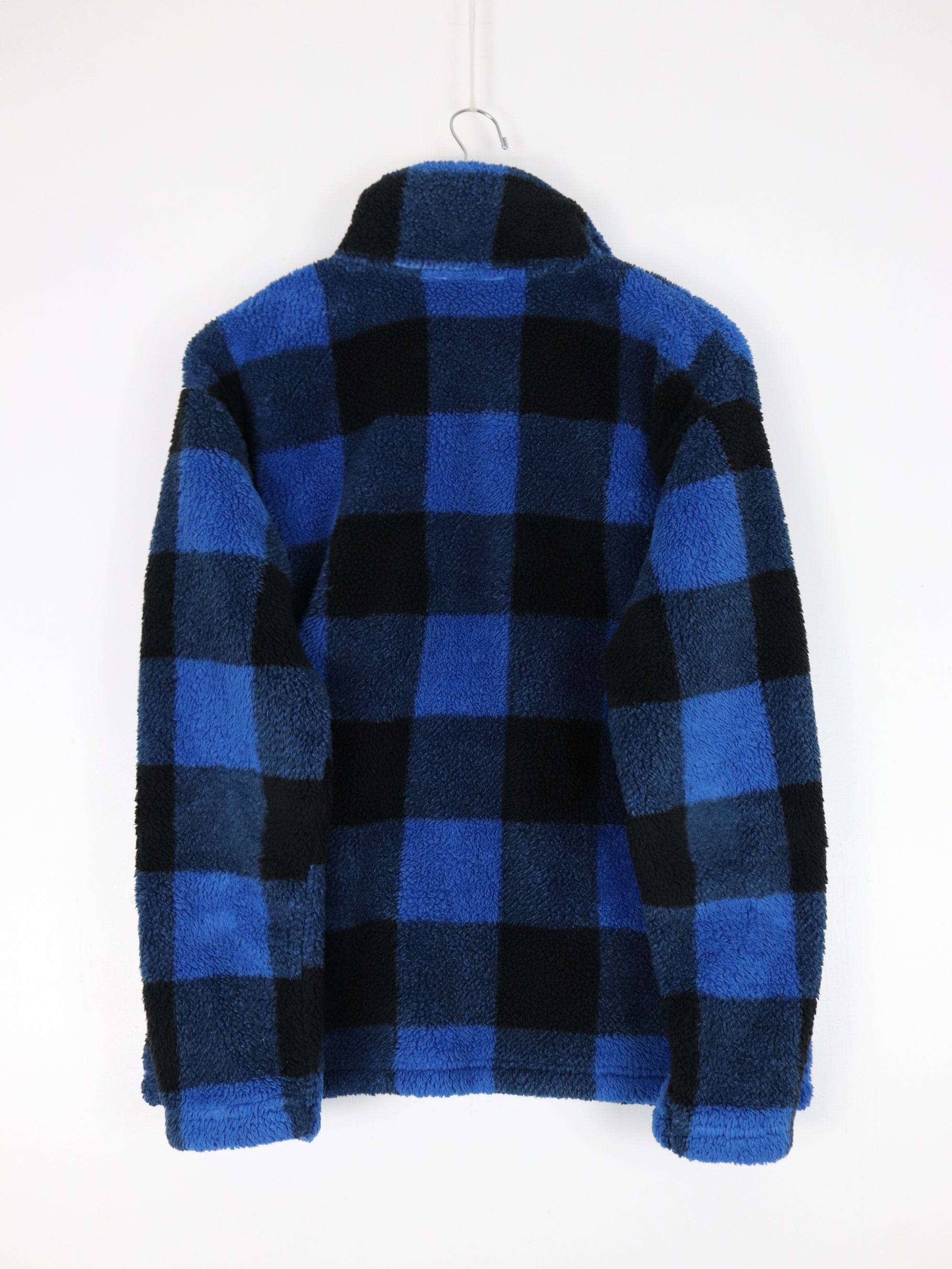 Eddie Bauer Sweater Womens Large Blue Plaid Fleece Quarter Zip – Proper  Vintage