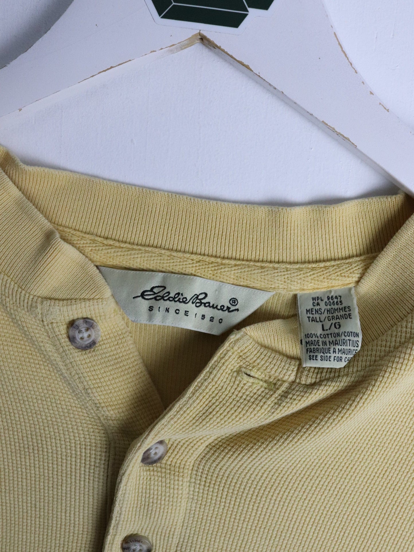 Eddie Bauer T-Shirts & Tank Tops Vintage Eddie Bauer Shirt Mens Tall Large Yellow Henley