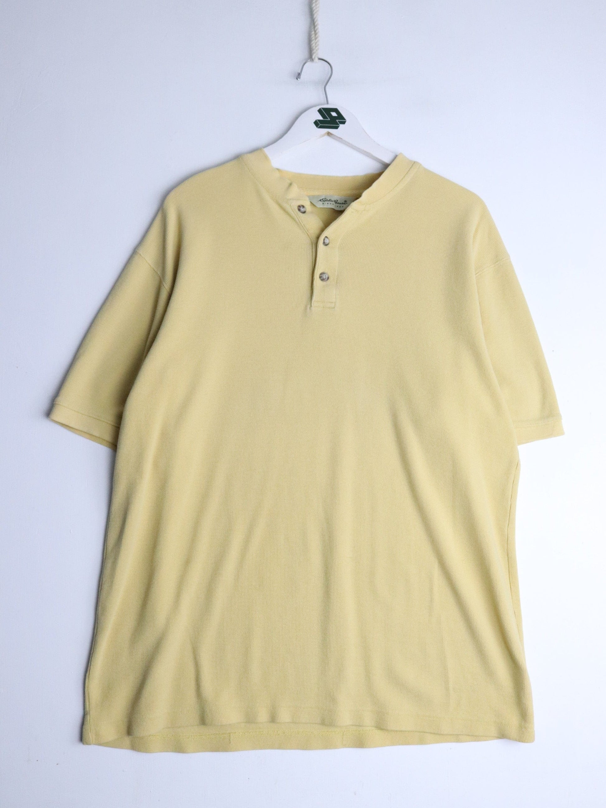 Eddie Bauer T-Shirts & Tank Tops Vintage Eddie Bauer Shirt Mens Tall Large Yellow Henley