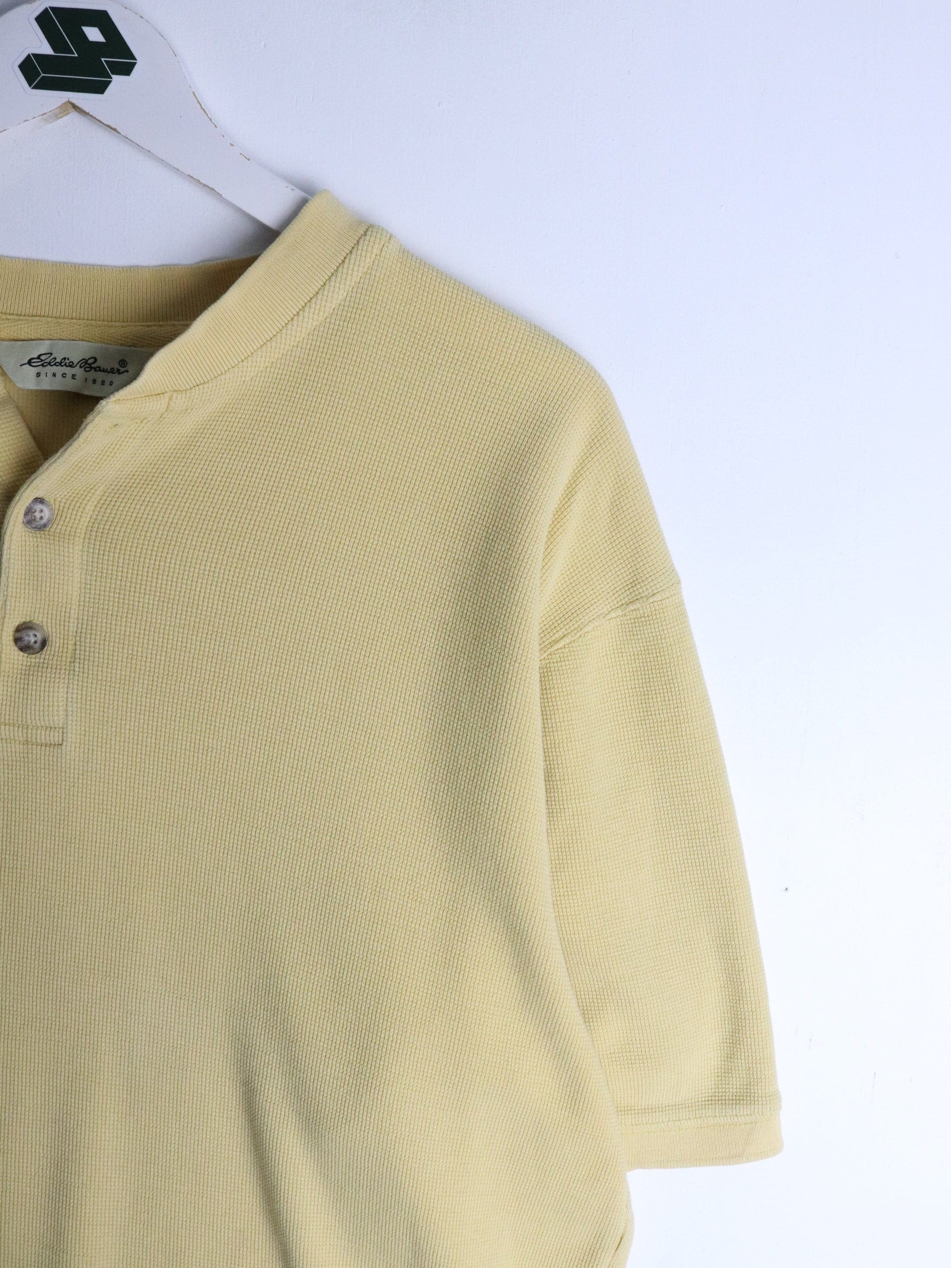 Eddie Bauer T-Shirts & Tank Tops Vintage Eddie Bauer Shirt Mens Tall Large Yellow Henley