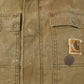 Vintage 1990s Sun Faded Distressed Carhartt Arctic Quilt Traditional Work Jacket Men's XL