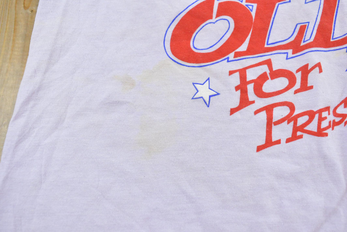 Vintage 1988 Ollie for President Oliver North Cartoon T-Shirt Mens Men's Medium