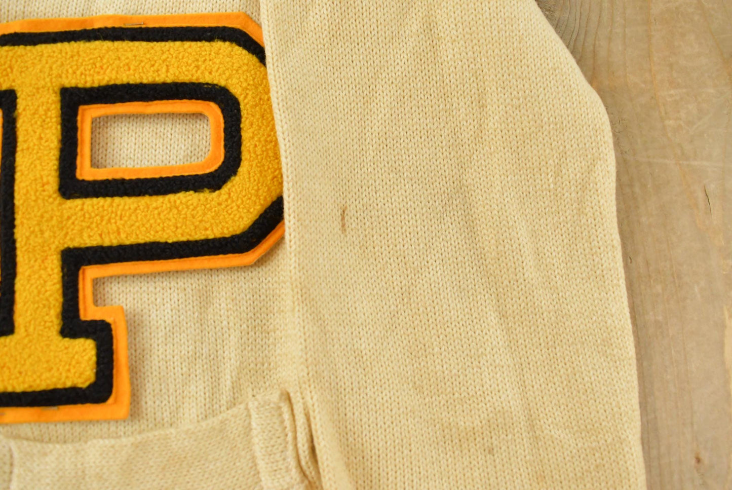 Vintage 1950s Stadium Shaker Sweater Collegiate Wool Knit Cardigan Sweater Men's S