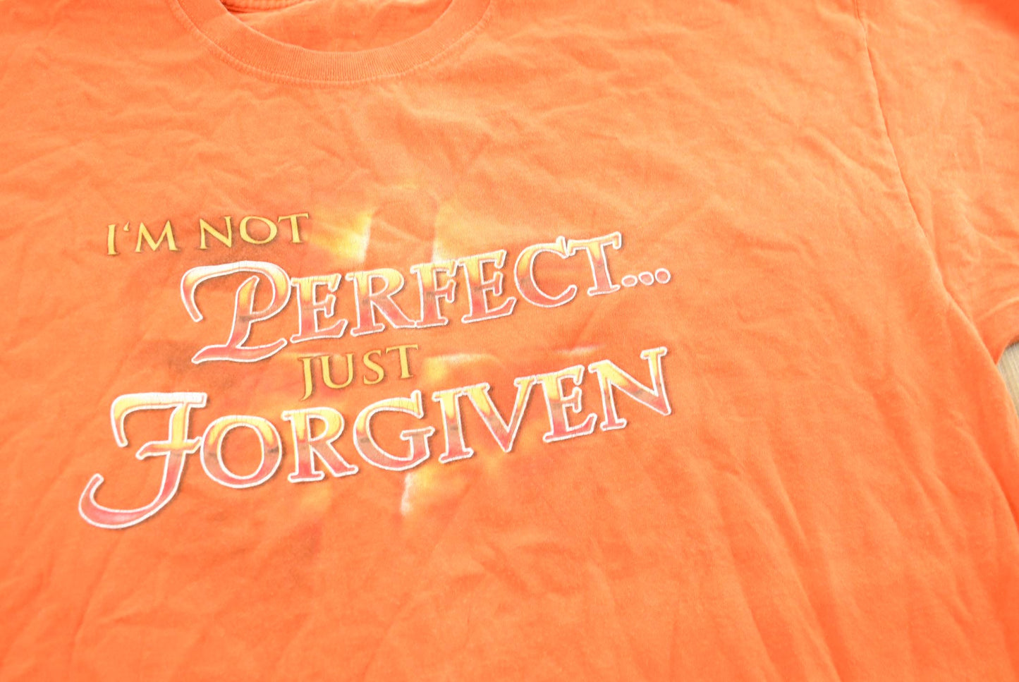 Vintage 2000s Not Perfect Just Forgiven Jesus Graphic T-Shirt Mens XL