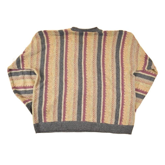 Vintage 1990s JJ Farmer Wool Knit V Neck Sweater Men's XL