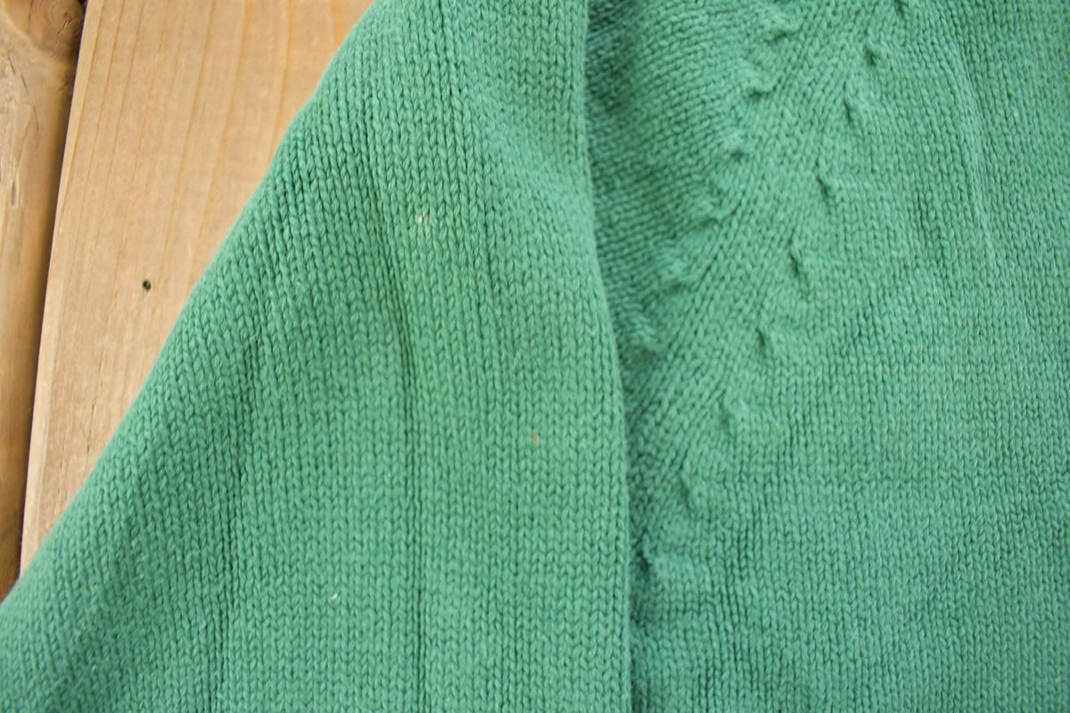 Vintage 1990s Gap Blank Green Knit V-Neck Sweater Men's XL