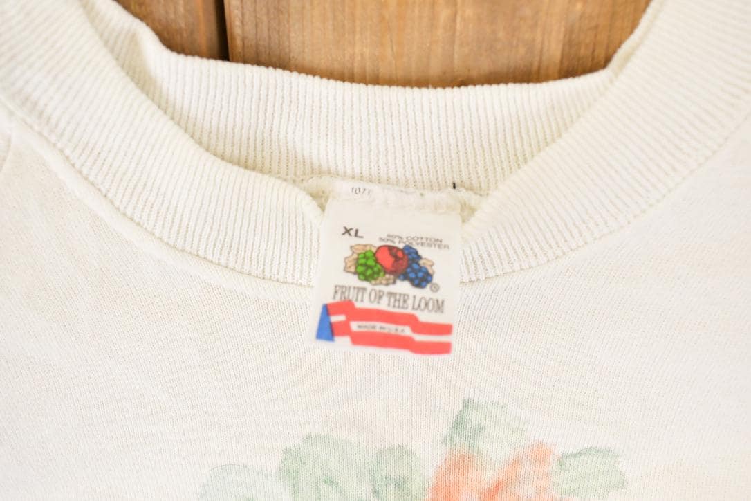 Vintage 1990s Floral Circle Graphic Print Crewneck Sweatshirt Womens L