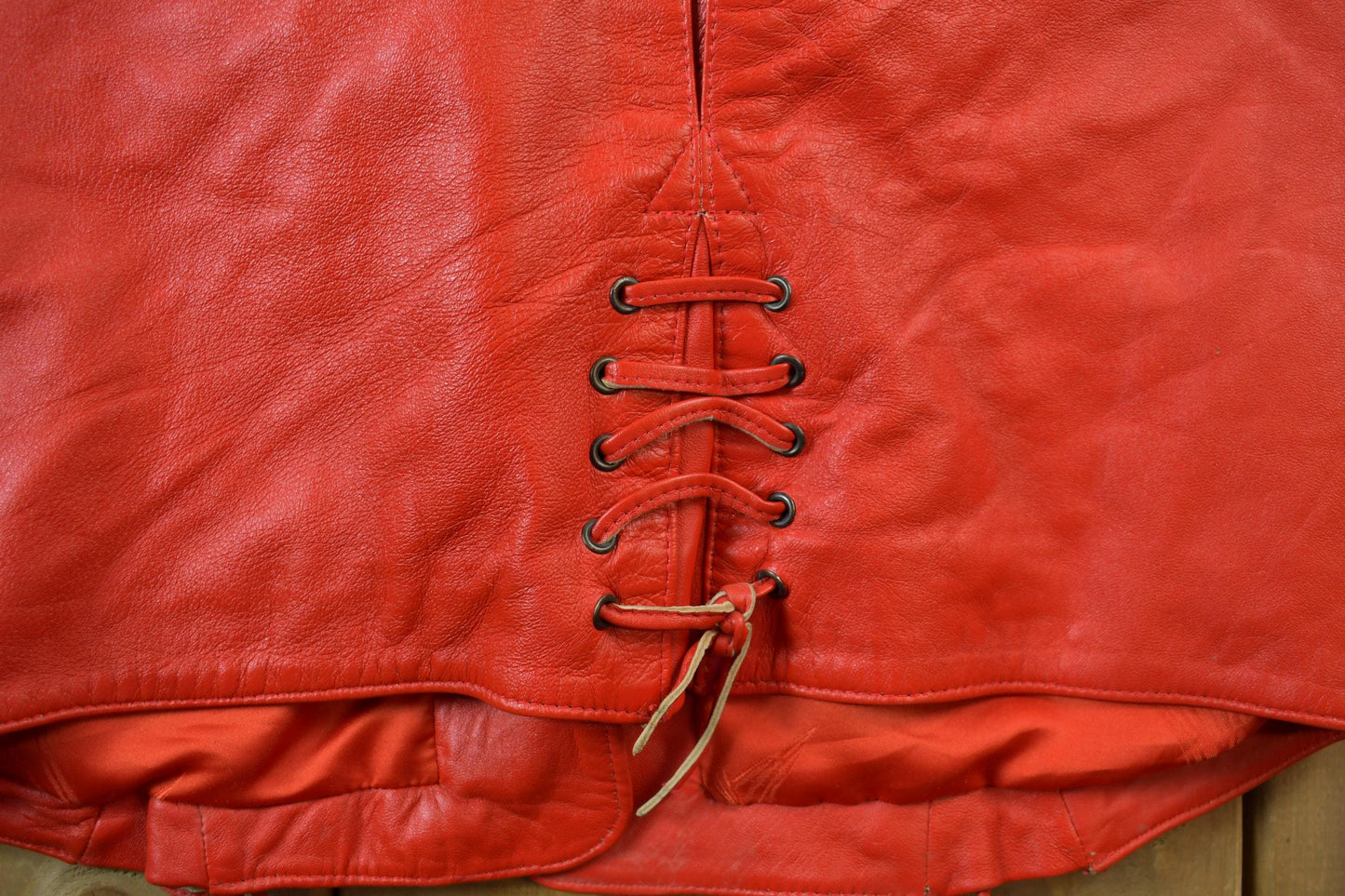 Vintage 1980s Womens Leather Braid Stud Biker Jacket Women's M