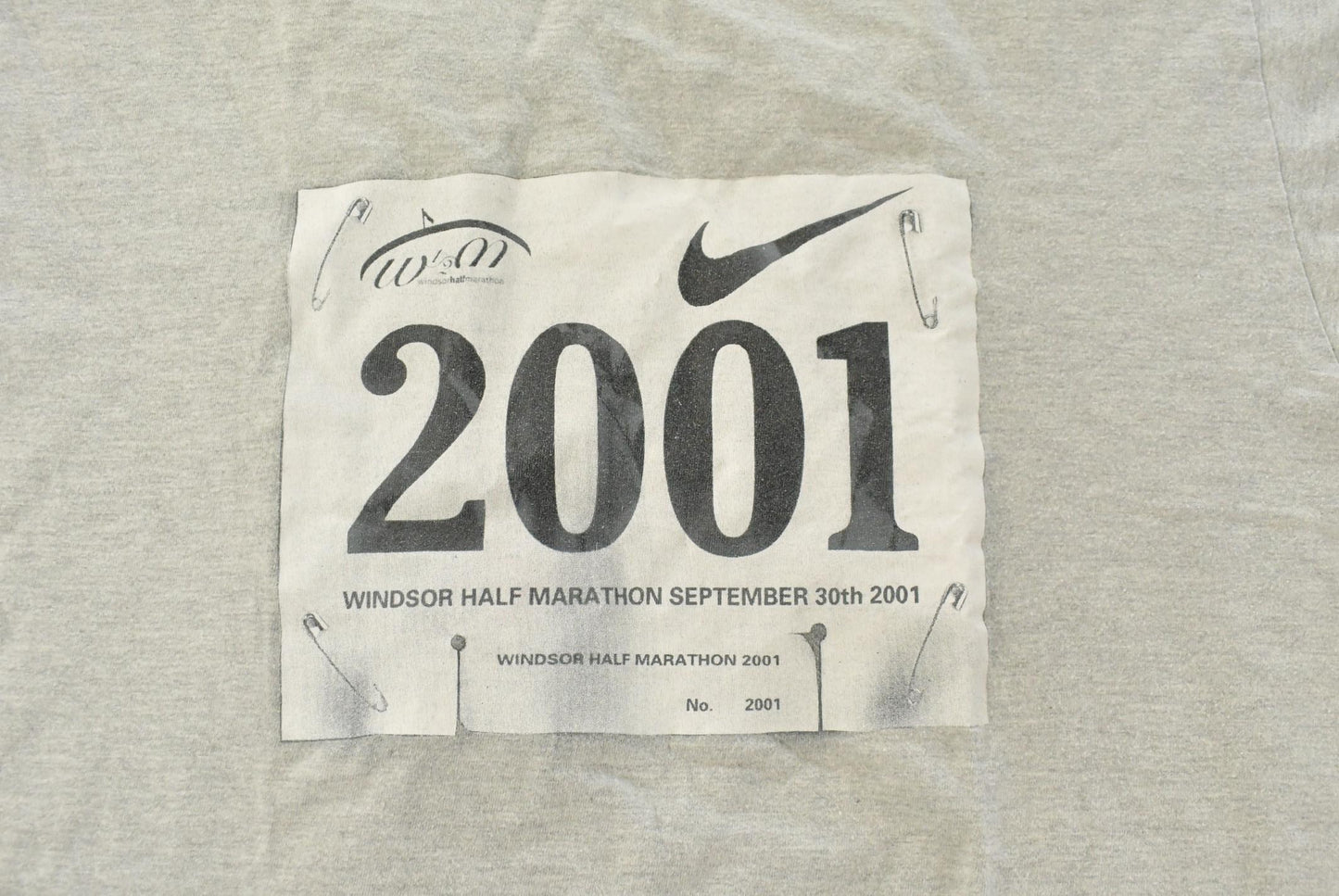 Vintage 2001 Nike Windsor Half Marathon Running T-Shirt Men's Large