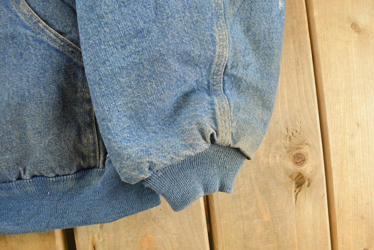 Vintage 1990s Carhartt Denim Flannel Lined Hooded Jacket Men's XL Tall