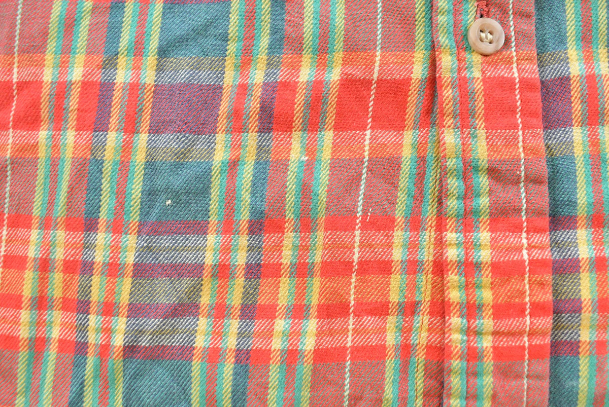 Vintage 1990s Boston Traders Plaid Flannel Button Up Shirt Men's M