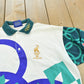 Vintage 1996 Hanes Atlanta Olympics AOP American Flag Button Up Polo Collared Shirt Mens L