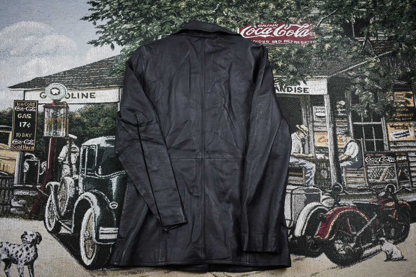 Vintage 1990s Button Up Leather Coat Women's Small