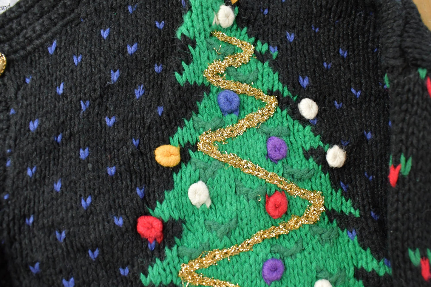 Vintage 1990s Northern Isles Christmas Hand Knit Cardigan Sweater Women's L