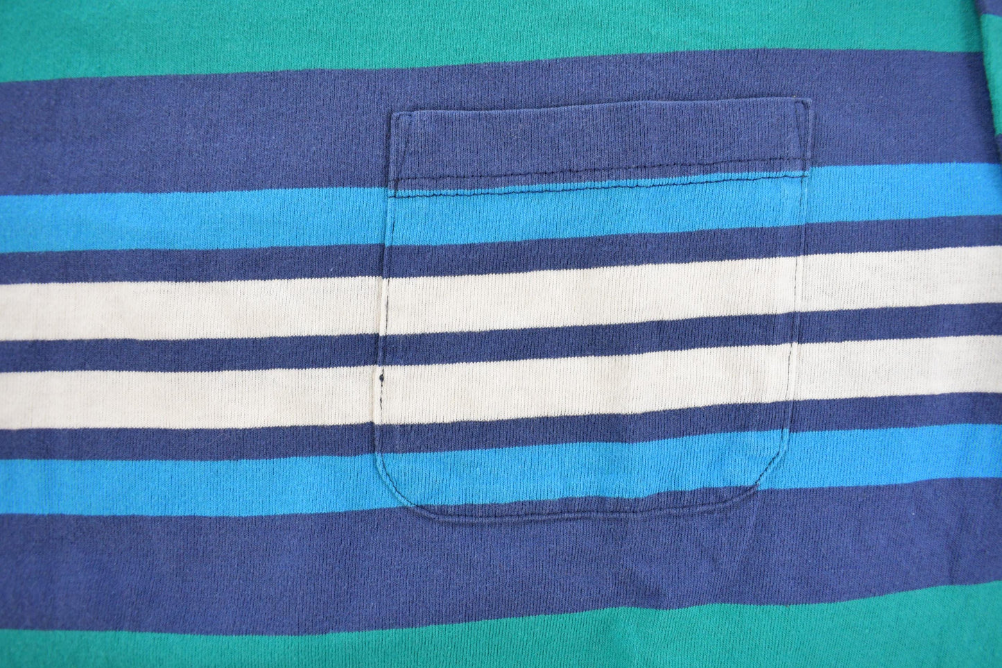 Vintage 1990s Eddie Bauer Teal Striped Crewneck Sweatshirt Men's L
