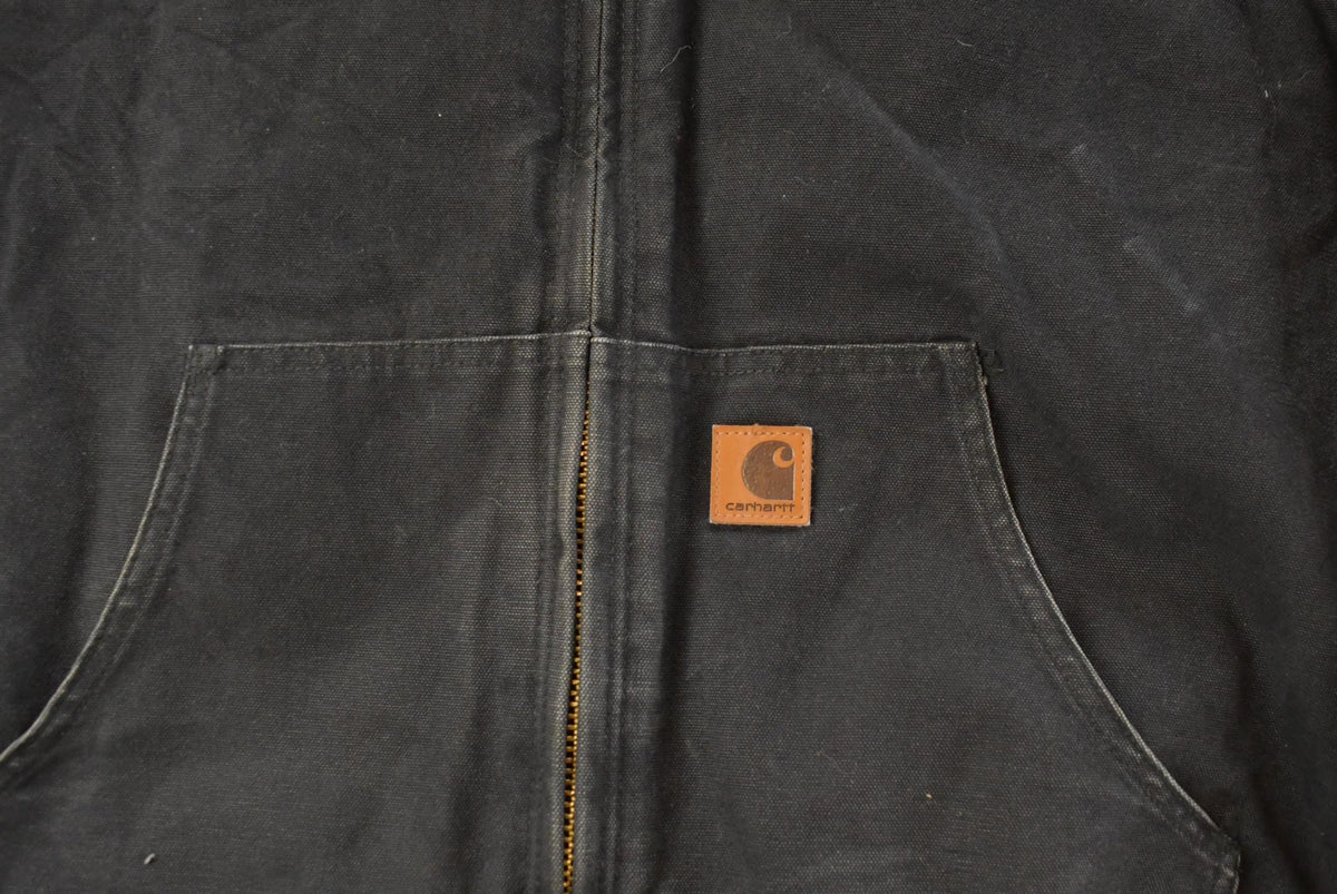 Vintage 1990s Carhartt Distressed Canvas Hooded Jacket Men's L Tall