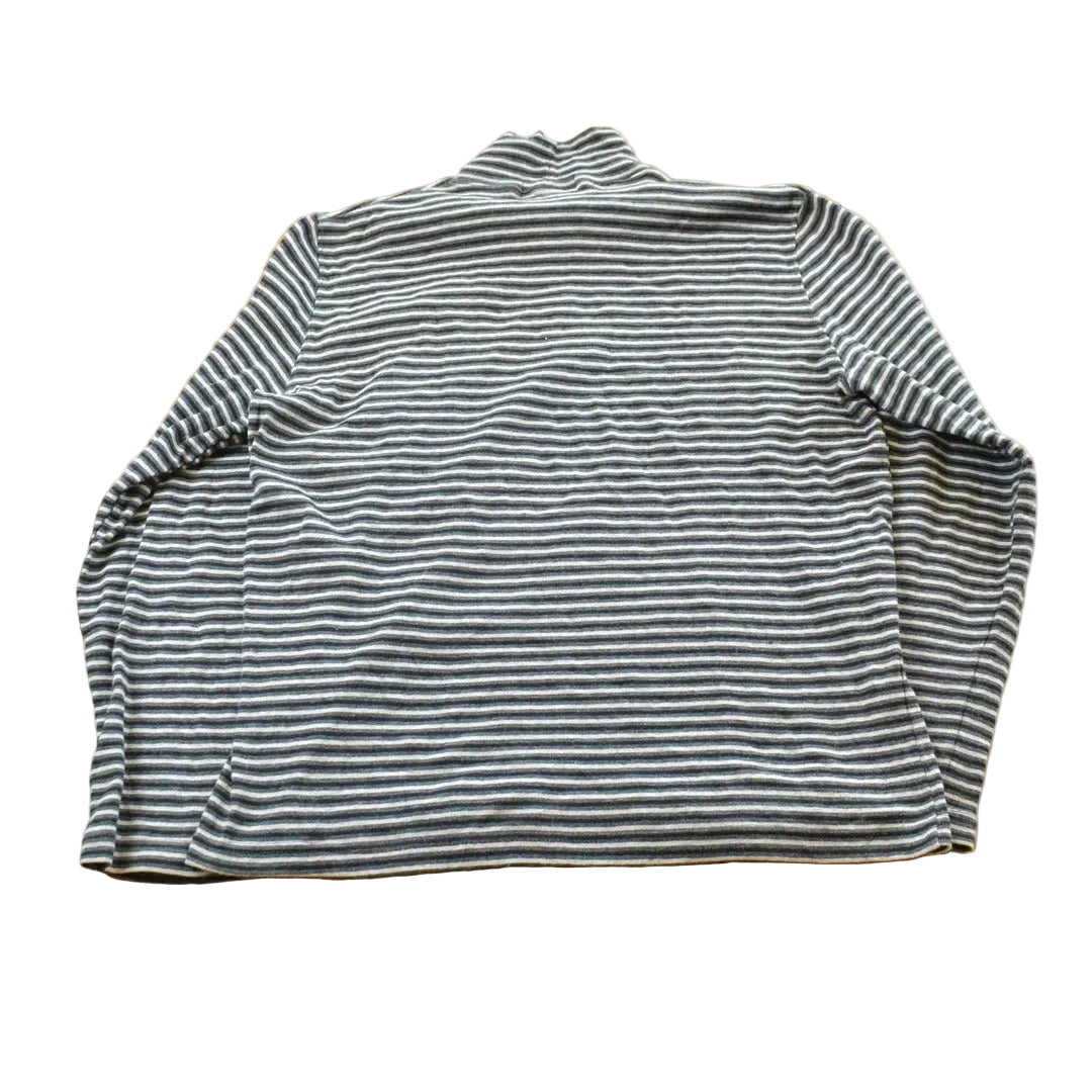Vintage 1990s Jones New York Striped Mock Turtleneck Long Sleeve T-Shirt Womens L