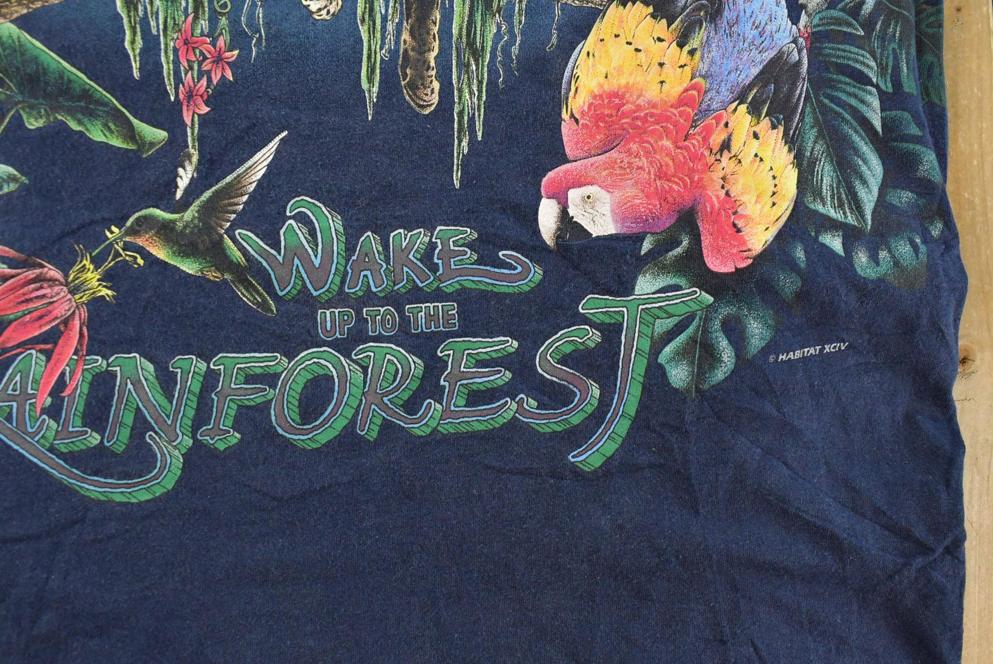Vintage 1990s Wake Up To The Rainforest Graphic T-Shirt Men's Large