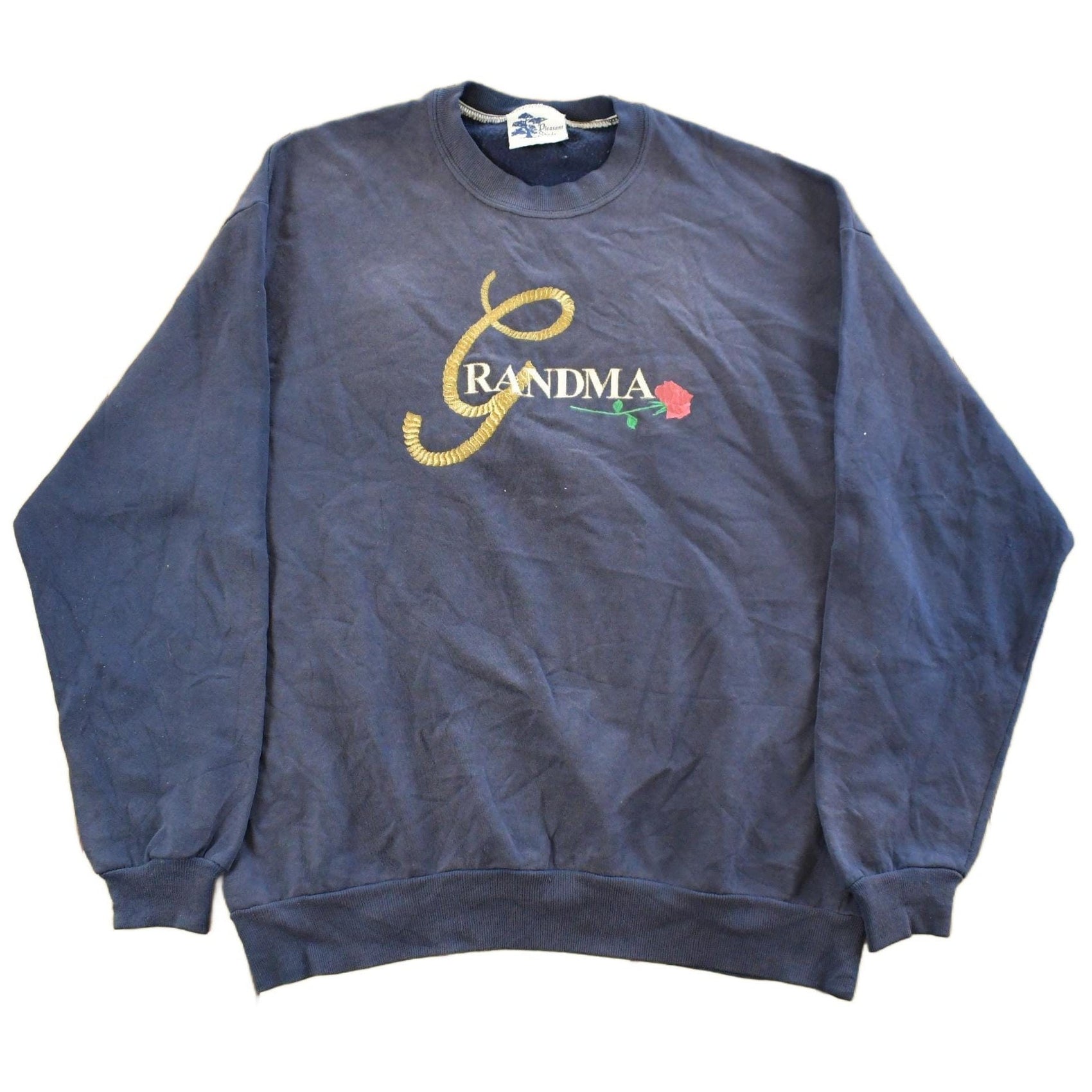 Vintage 1990s Cute Grandma Embroidered Crewneck Sweatshirt Men's Large
