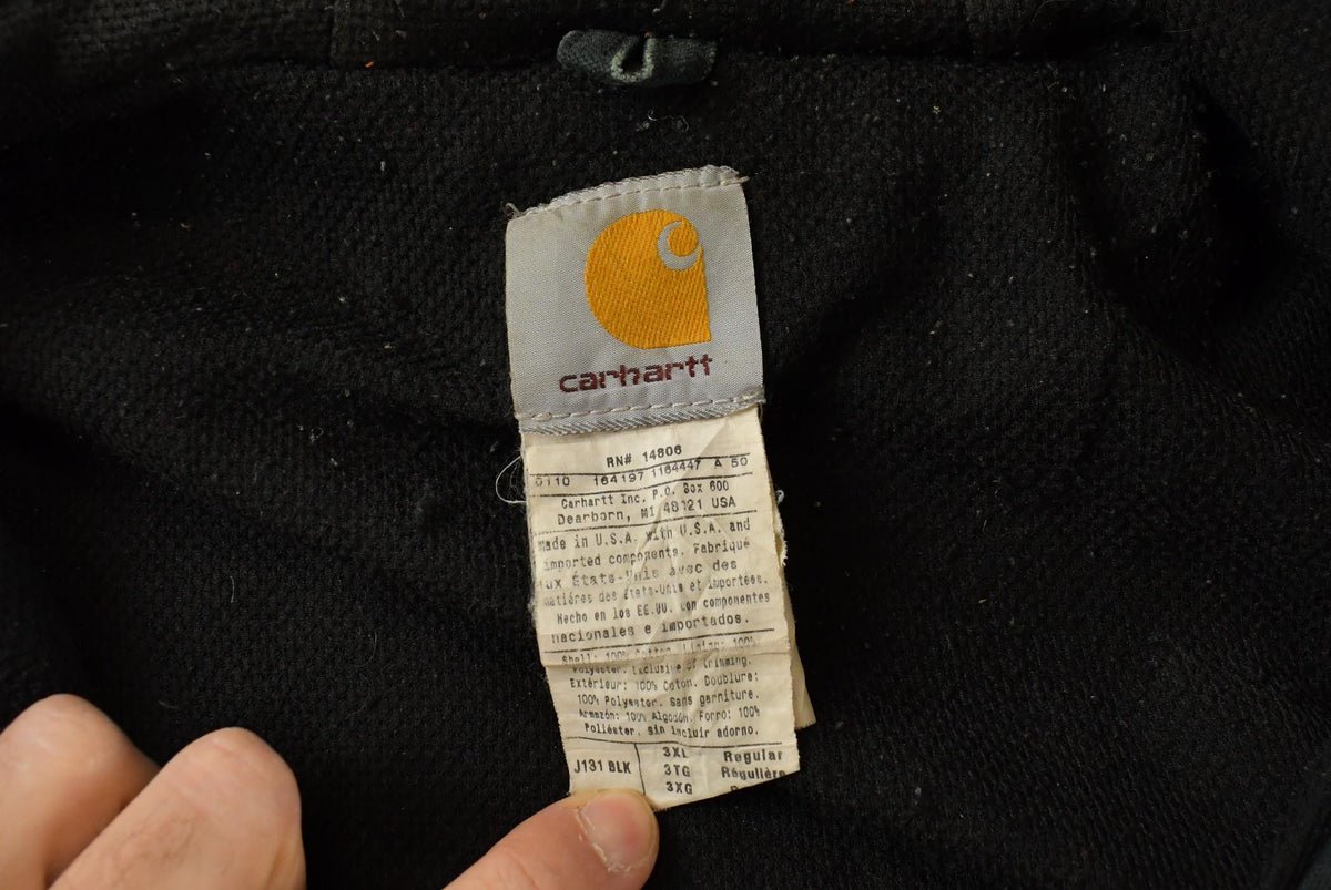 Vintage 1990s Distressed Carhartt Hooded Work Jacket Men's 3XL