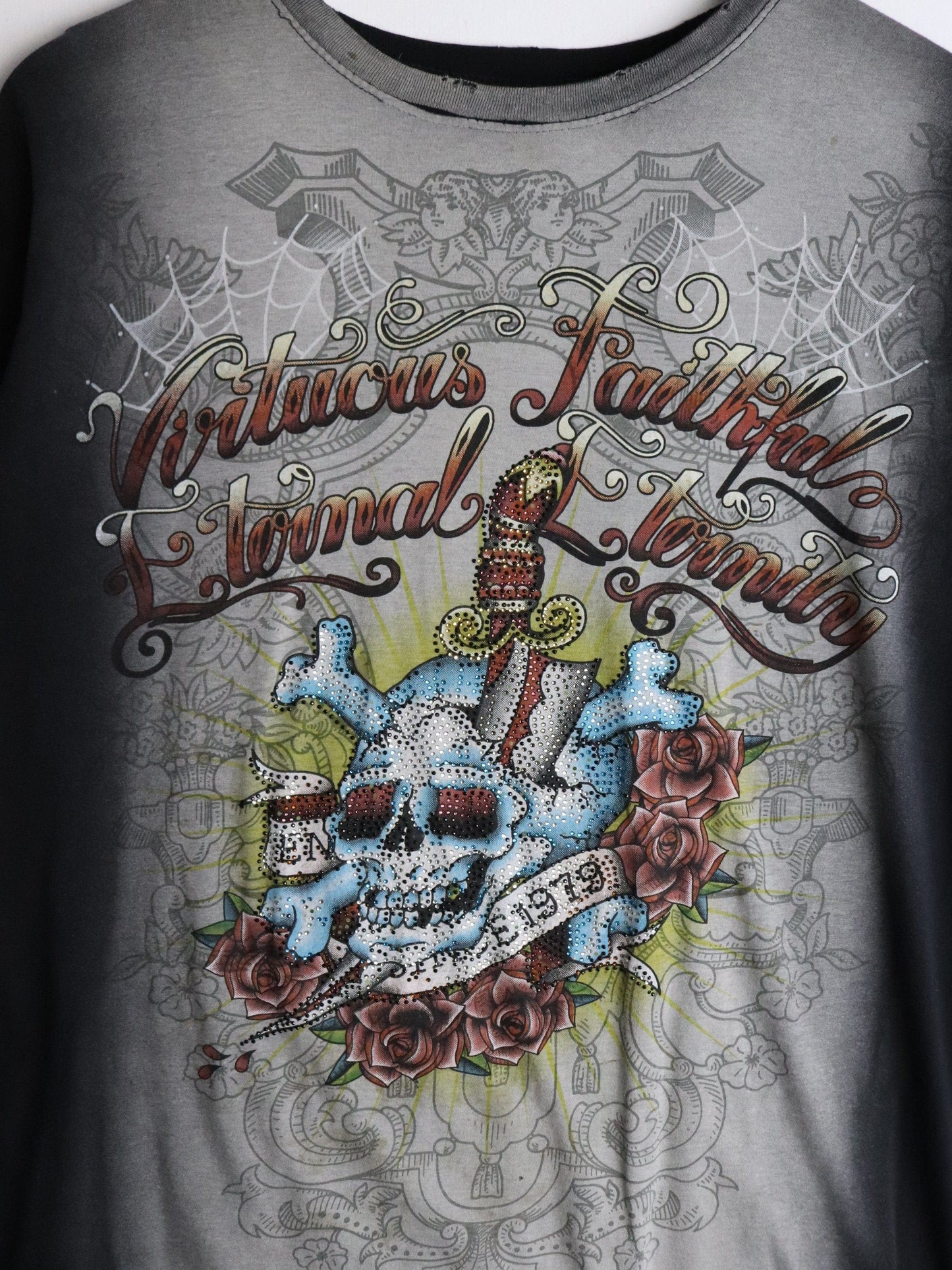 Emperor Eternity T Shirt Mens Large Grey Rhinestones from propervintagecanada
