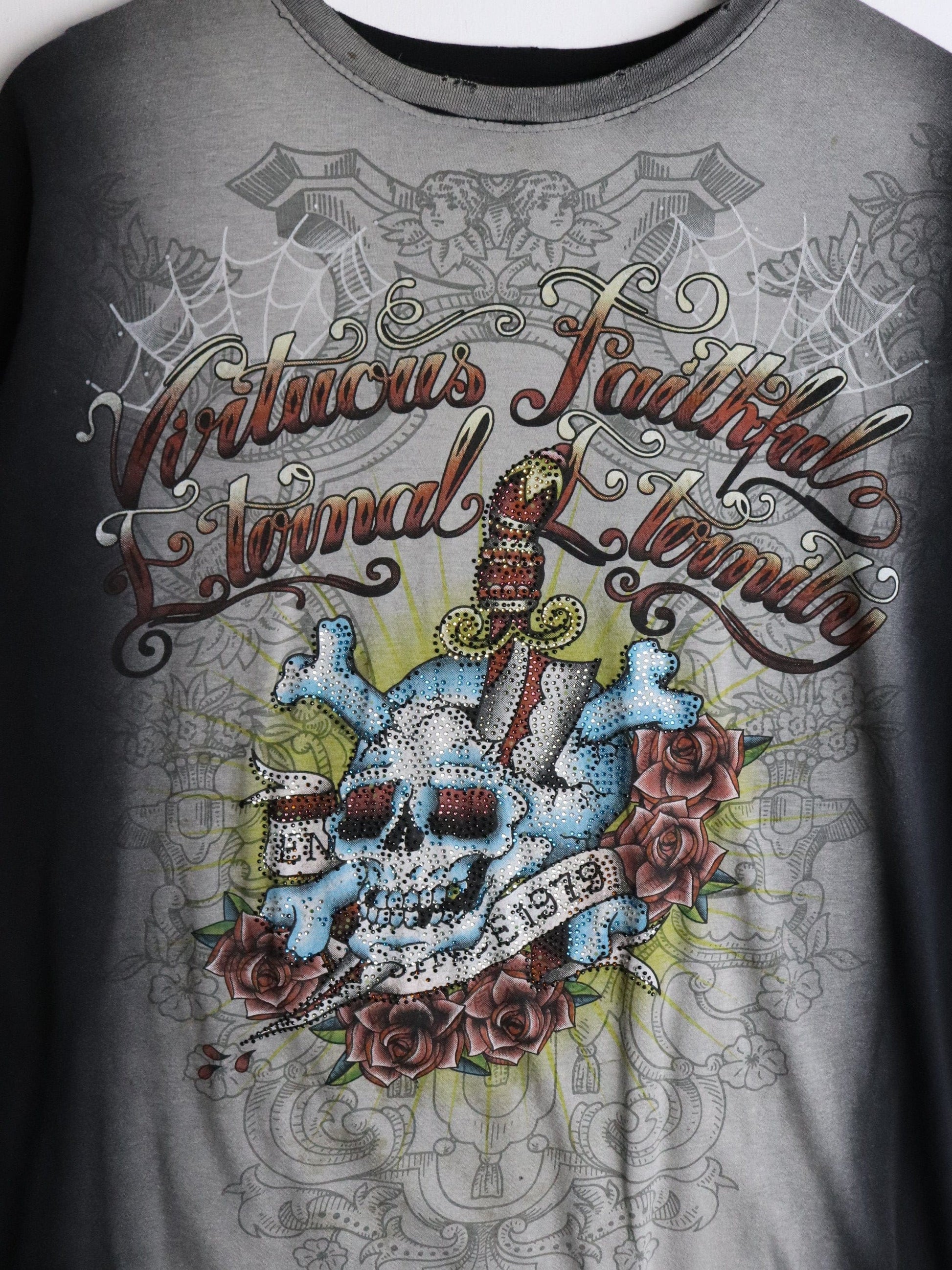 Emperor Eternity T Shirt Mens Large Grey Rhinestones from propervintagecanada