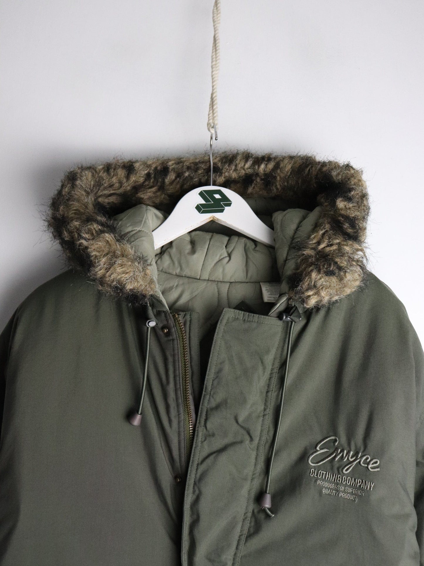 Enyce Jacket Mens 2XL Green Faux Fur Coat
