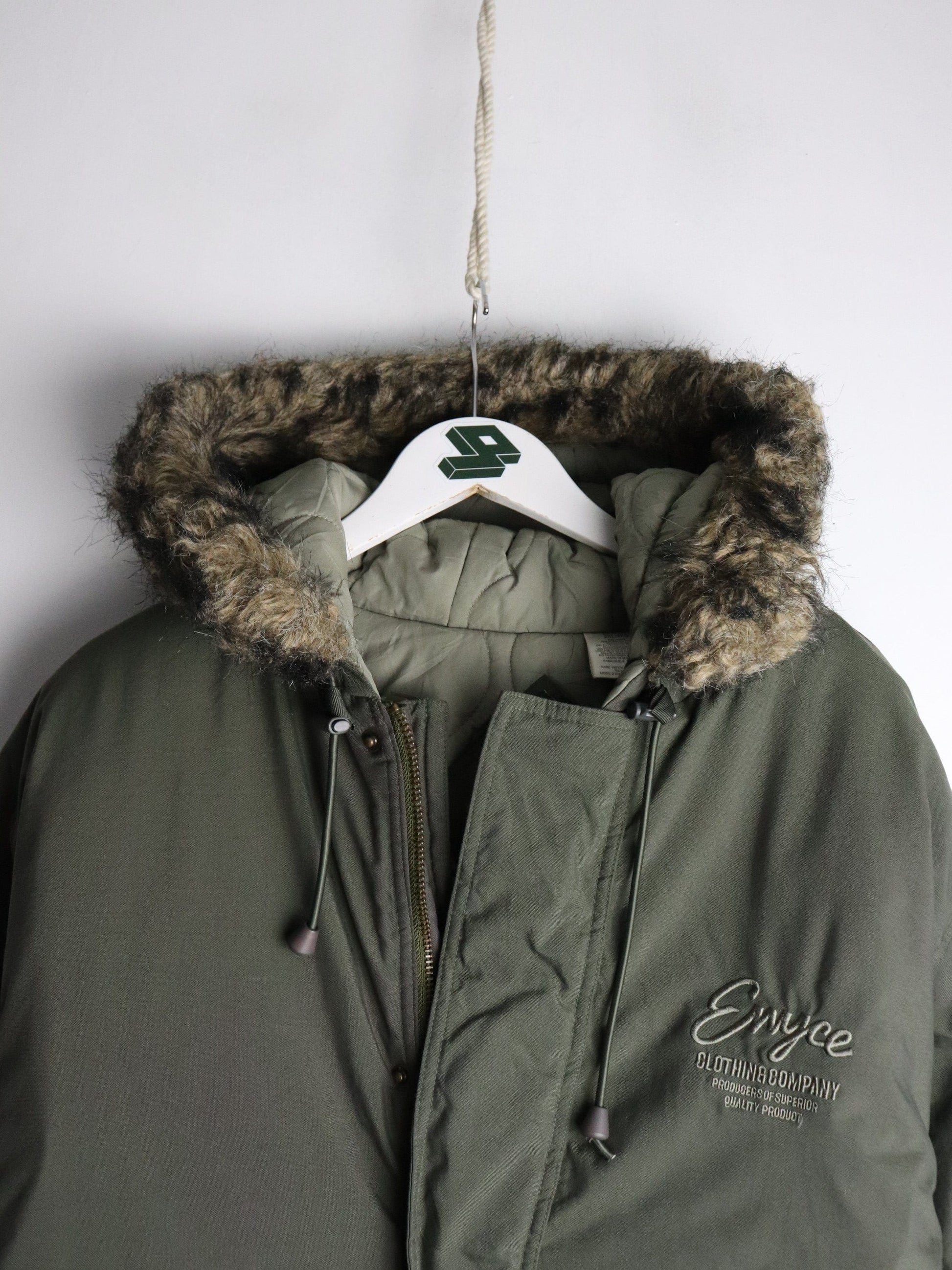 Enyce Jacket Mens 2XL Green Faux Fur Coat
